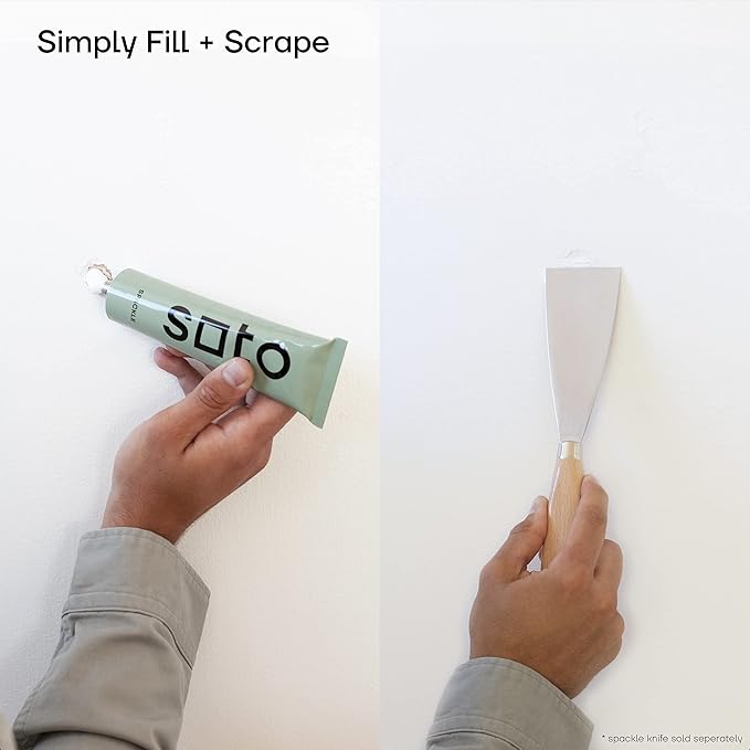 soto Small Hole Repair, White Spackle, 4 Ounces (No. 06 Gesso White) — High Strength Small Hole Filler for use on: Walls, Drywall, Ceiling, Furniture, Cabinets