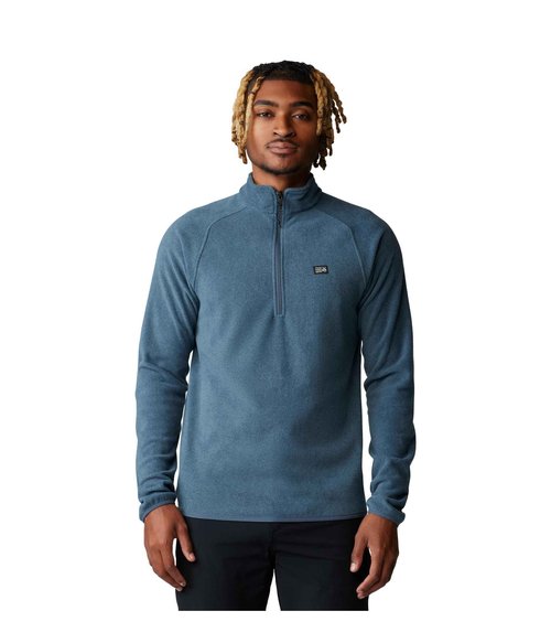 Mountain Hardwear Men's Microchill 1/4 Zip Pullover, Montauk Blue Heather