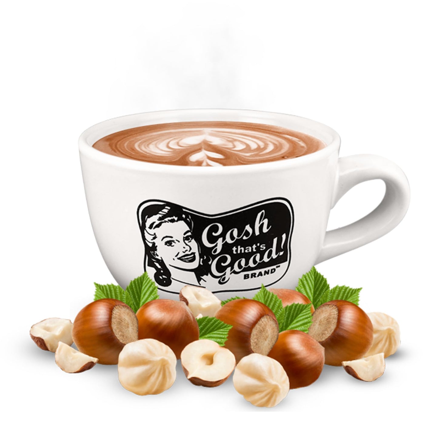Gosh That’s Good! Sugar-Free Creamy Hazelnut Latte Mix 2 lb – Roasted Hazelnut Flavor Powder for Lattes, Iced Coffees, Frappes, Blended Beverages – Low-Calorie, Lactose-Free, Barista-Quality Drink Mix