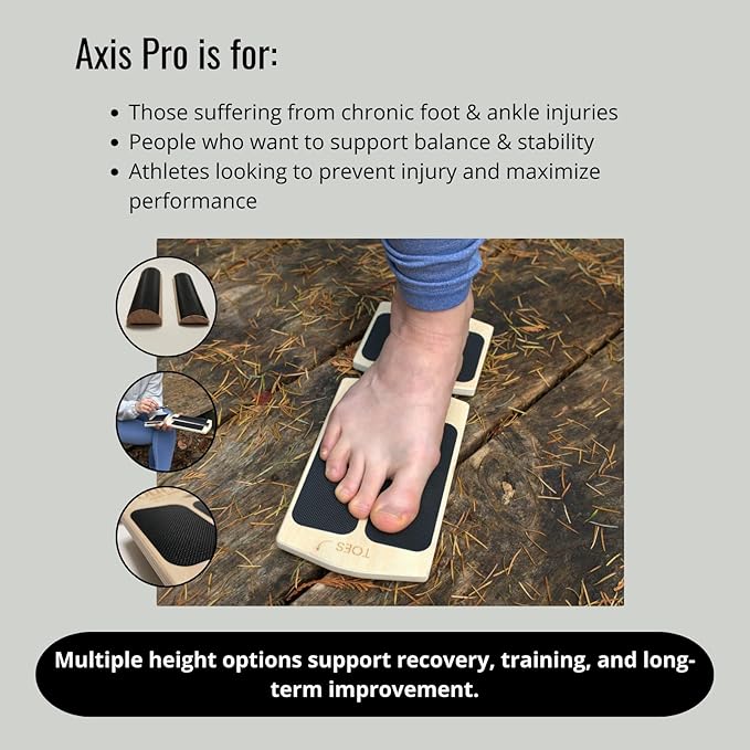 Slant Board Balance Board for Ankle & Calf Stretching – Single-Leg Axis Board for Physical Therapy, Rehab & Stability Training – Non-Slip Wooden Wobble Board