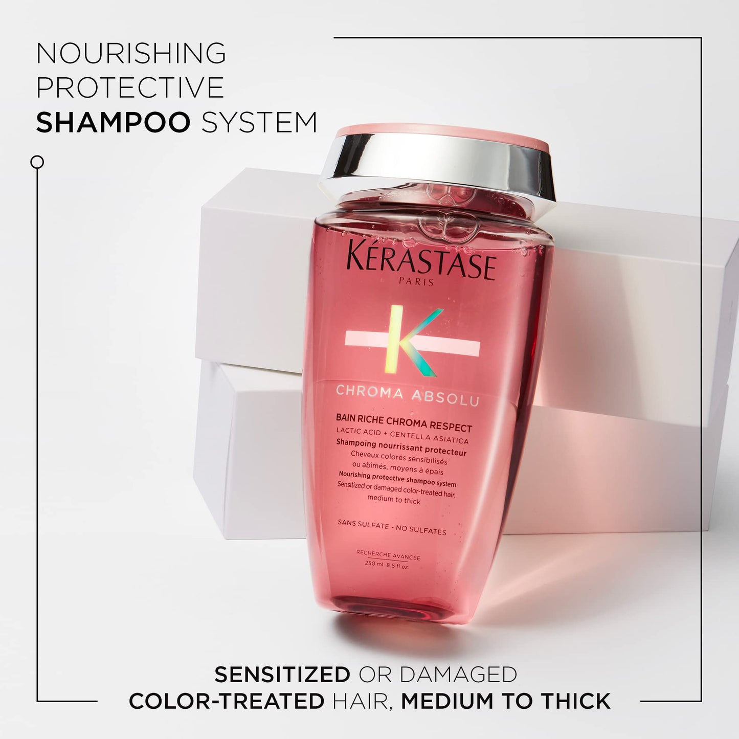 Kerastase Chroma Absolu Chroma Respect Shampoo Riche For Sensitized or Damaged Color-Treated Hair - Protects and Nourishes Mediu