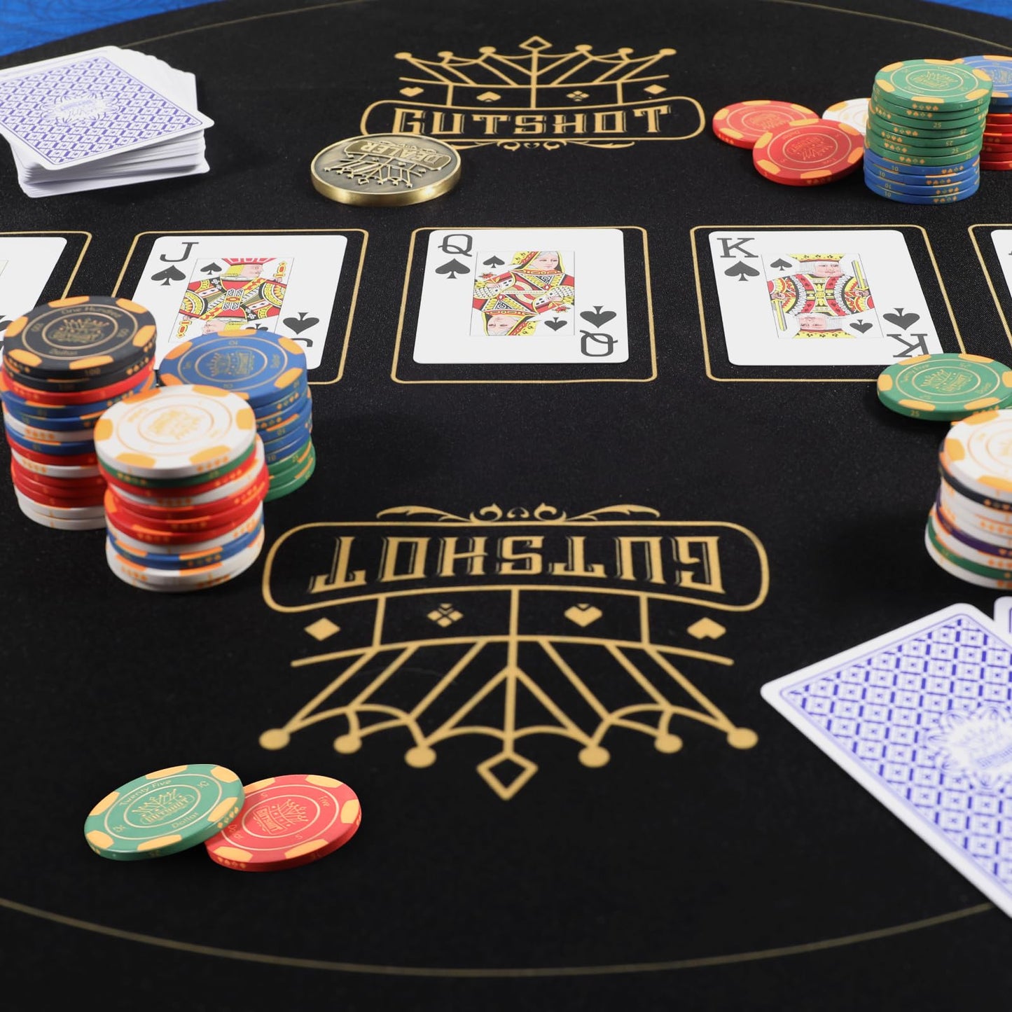 Foldable Casino Quality Poker Mat | Water Resistant Poker Table Cloth, Soft Multi-spandex | Black 70x35 | Waterproof, Durable, Noise-Free Gameplay | Stylish Poker Table Top for Anywhere Gaming