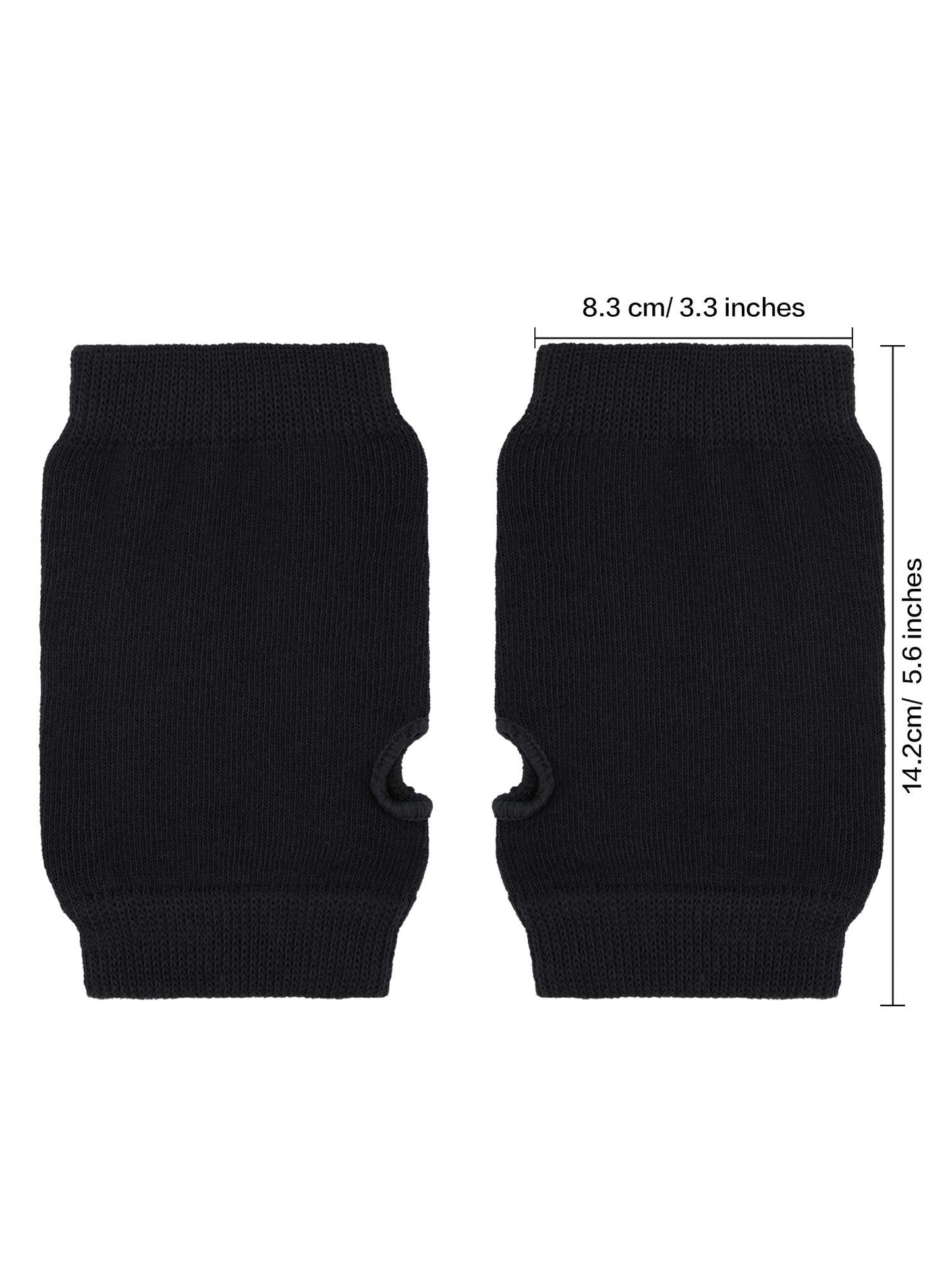 Blulu 2 Pair Fingerless Gloves for Women & Men Thumb Hole Cozy Half Fingerless Driving Gloves Knit Mittens Warm