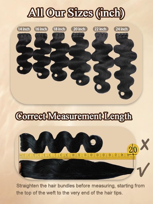 16A Raw Indian Human Hair Bundles 20 Inch Thick Raw Body Wave Bundles Human Hair Weave,4X Lifespan,100% Unprocessed Cuticle Aligned,Reusable Multiple Washes Keep Texture Silky Soft (Natural Black)