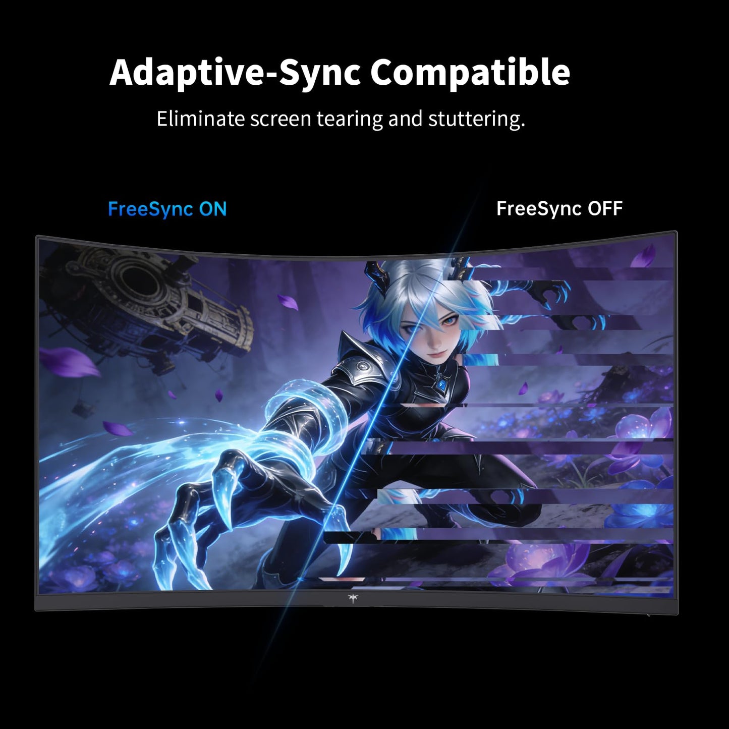 KTC 27 Inch Curved Gaming Monitor, 1440P QHD 144Hz PC Monitor, 1500R Computer Display Adaptive Sync, HDR400, 4000:1 Contrast, Eye Care, DP HDMI Port, VESA Wall Mountable, H27S5C