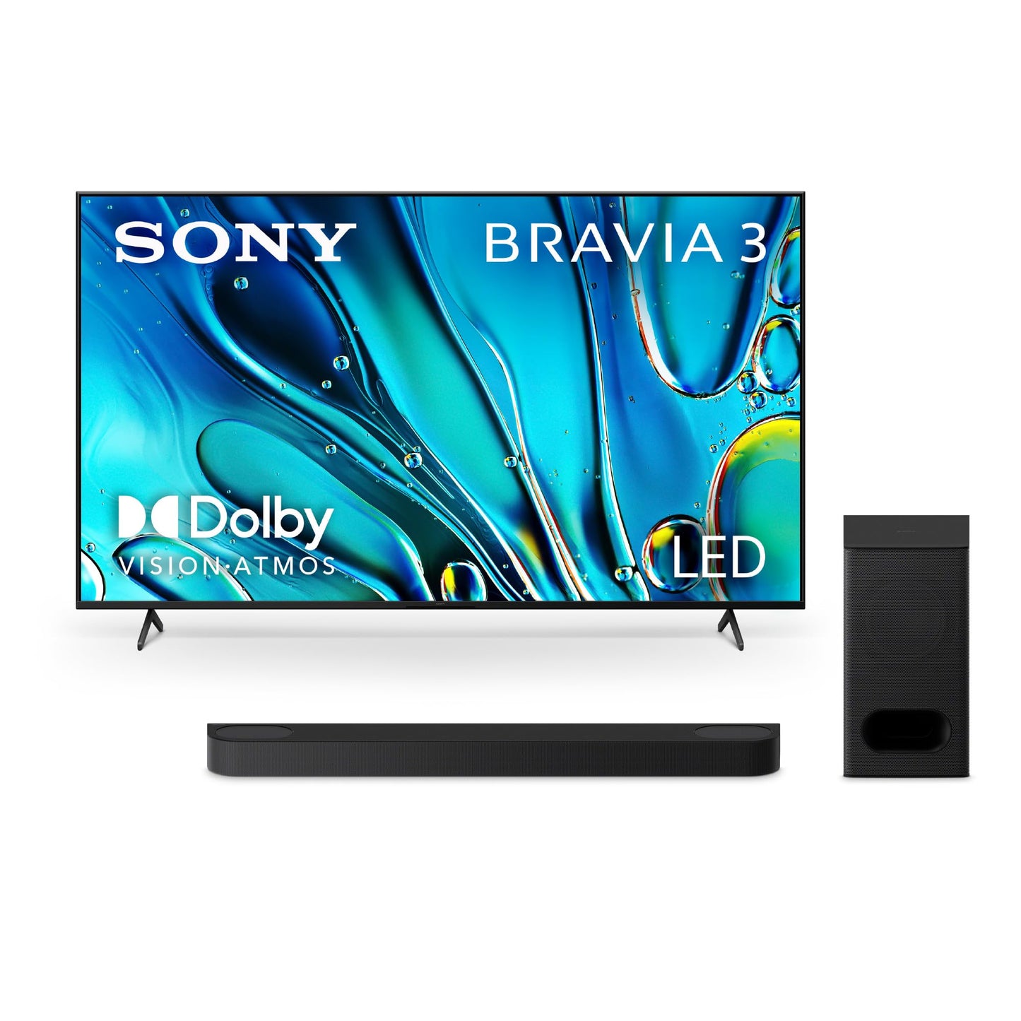 Sony 85-Inch 4K Ultra HD BRAVIA 3 LED Smart TV (K-85S30) 2024 Model with BRAVIA Theater Bar 6 3.1.2ch Sound Bar & Wireless Subwoofer Bundle