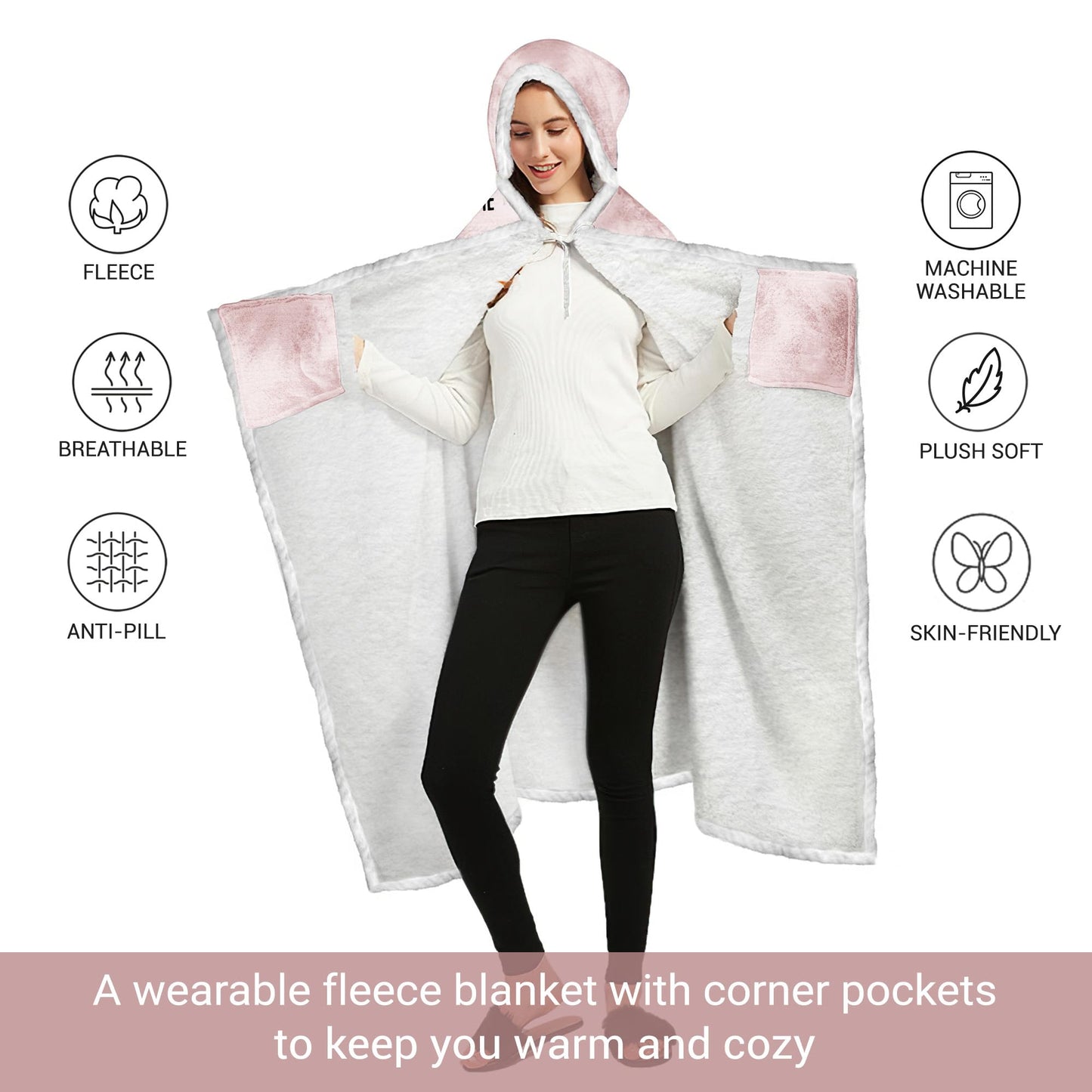 Spoiled Wife Fleece Wearable Blanket Hoodie - Mothers Day Gifts for Wife from Husband - Birthday Wife Gifts Ideas