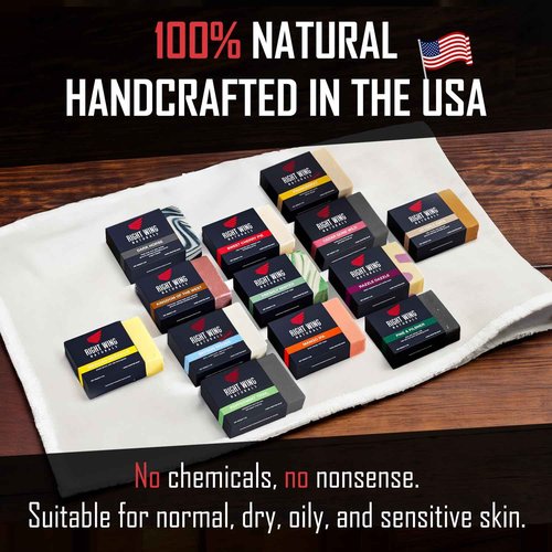 Right Wing Naturals Bar Soap Gift Set for Men | 13 Bar All Natural Variety Pack | Handcrafted Cold-Pressed Soap | Handmade Organic Soap for Men | Most Popular Scents | Natural Scented Men’s Bar Soap