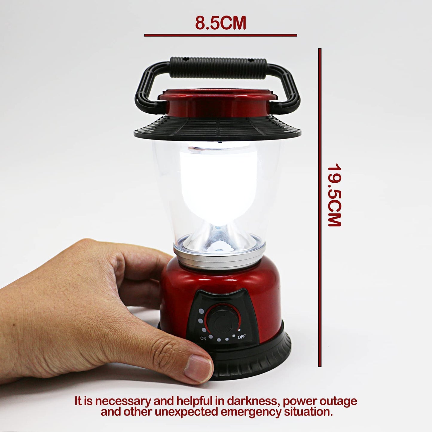 FANT.LUX LED Lantern Variable Power Retro Battery Powered Camping Light, COB High Brightness Dimmable Camping Lamp for Hiking, Fishing, Repairing and Emergency Lighting (Red-2 Pack)