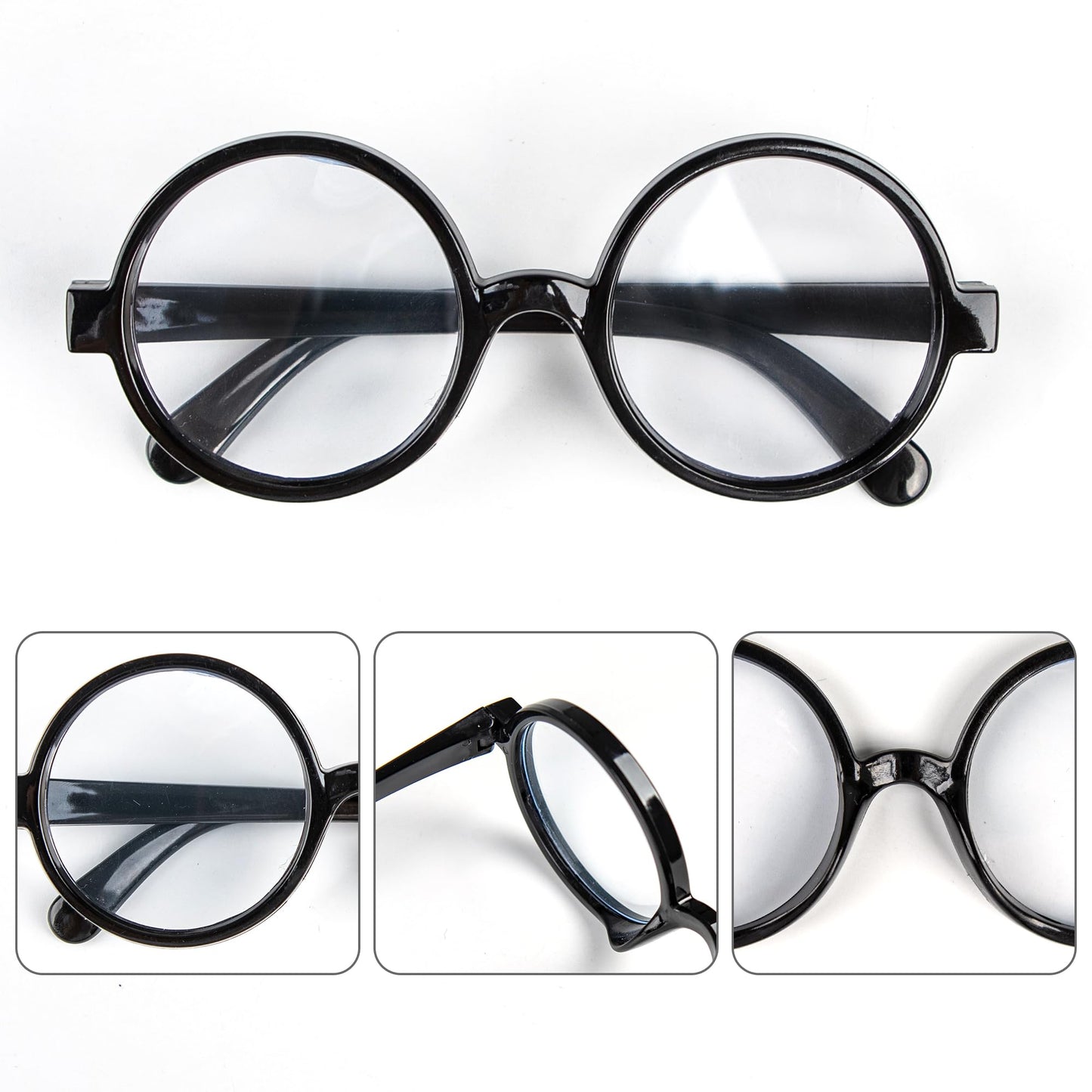 Kiddokids Wizard Glasses - Round Nerd Shapped Eyeglasses, Halloween Costume Glasses Accessories for Dress Up, Costume Contest, Halloween Costume Cosplay Party for Kids & Adults