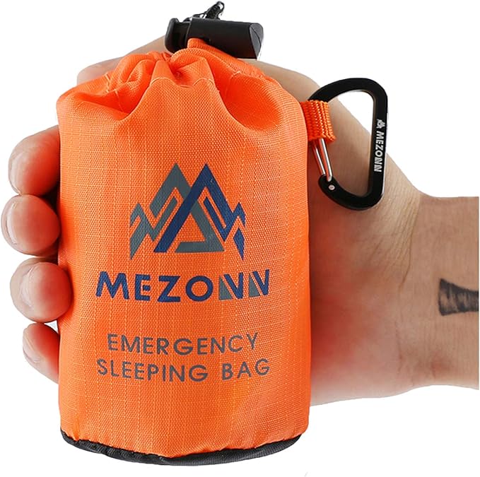 Mezonn Emergency Sleeping Bag Survival Bivy Sack Use as Emergency Blanket Lightweight Survival Gear for Outdoor Hiking Cam...