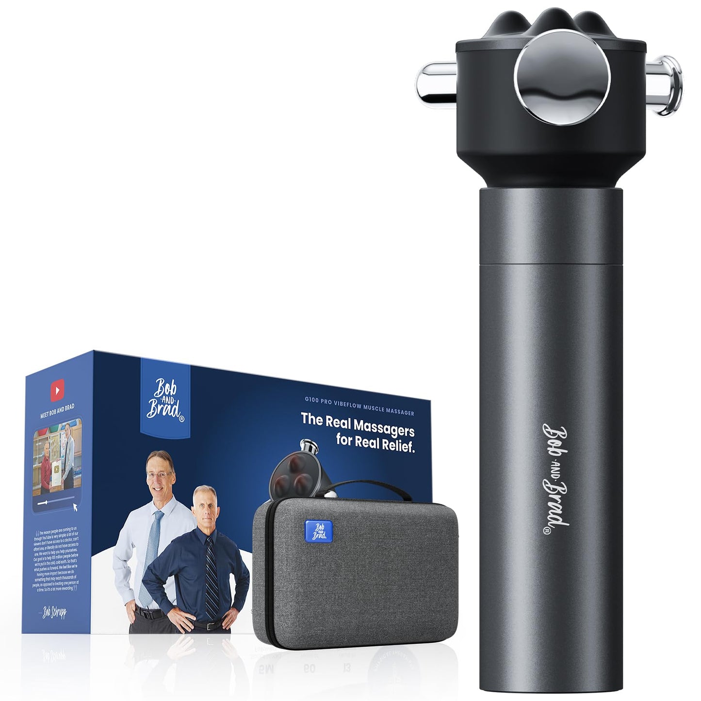 BOB AND BRAD VibeFlow Vibration Massager (Not Percussion), FSA-HSA Eligible, 116Hz Deep Tissue Therapy Massage Gun for Sensitive Joints, Muscle Pain Relief, Fascia Release, Trigger Points & Full Body