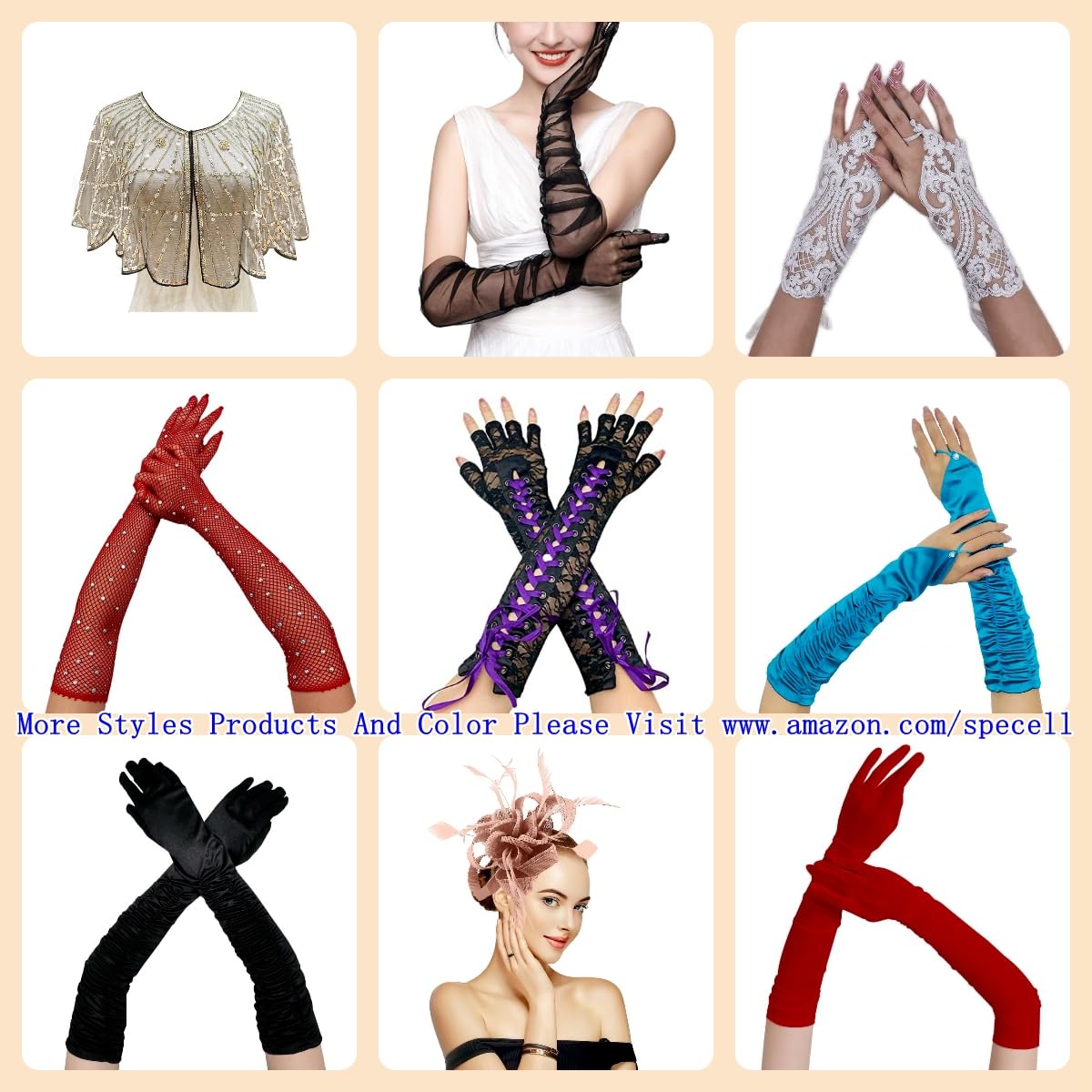 Specell Womens Mesh Gloves 100% Pure Mulberry Silk 23.6" Elbow Length 1920s Wedding Bridal Proms Tea Party Cocktail Bars Evening Opera Elastic Silk Gloves - Grass Green