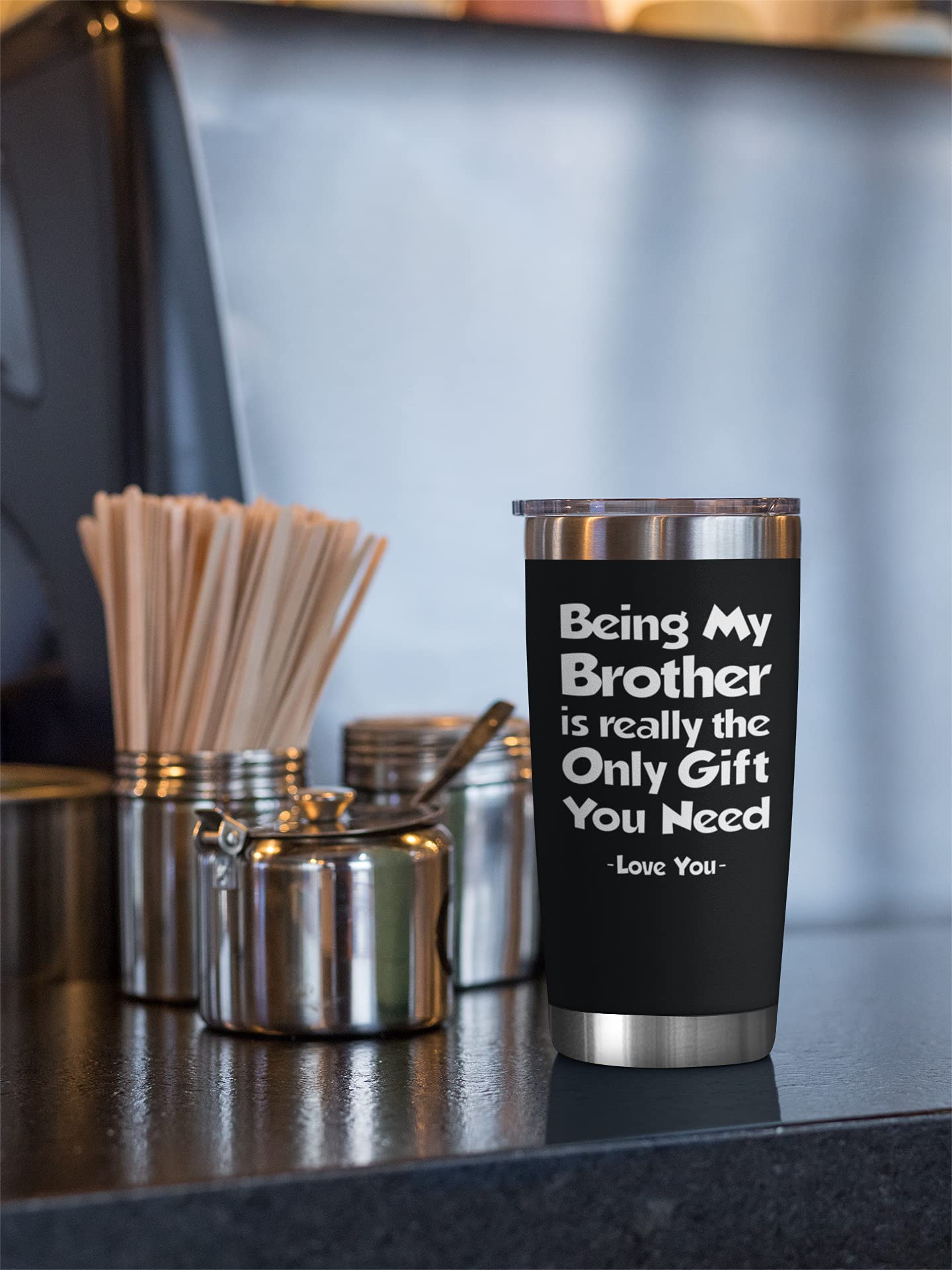 NewEleven Gift For Brother From Sister, Bro - Best Birthday Gift For Big, Little Brother, Siblings, Brothers In Law - Funny Gag Gifts For Men - 20 Oz Tumbler