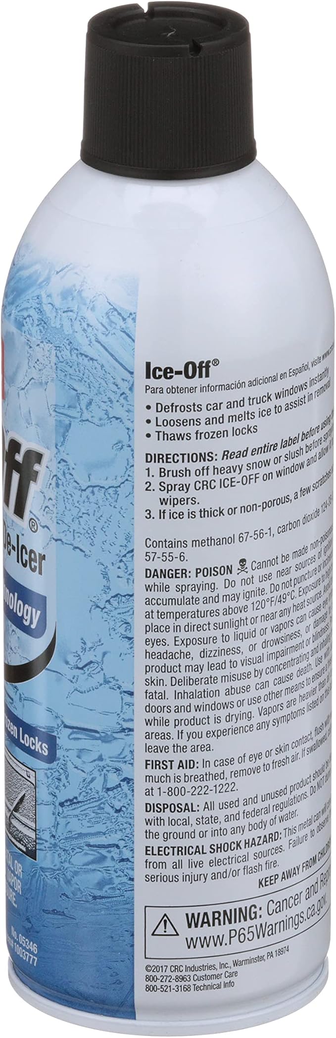 CRC Ice-Off Windshield Spray De-Icer, 12 Wt Oz, Pack of 1