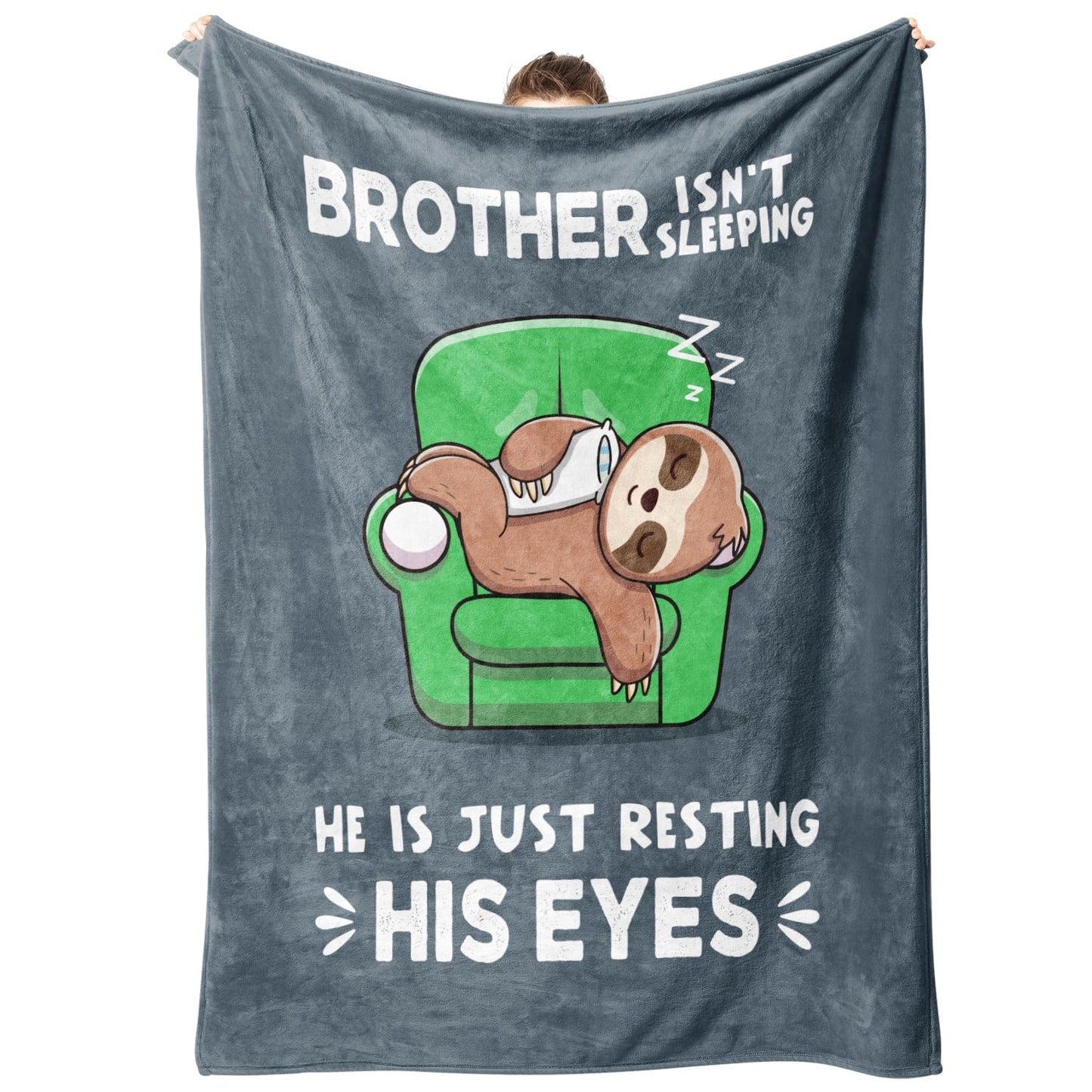 Funny Gifts for Brother, Brothers Birthday Gifts, Brother is Not Sleeping Blanket, Big Brothers Gift from Sister for Christmas Fathers Day, 60" x 50"
