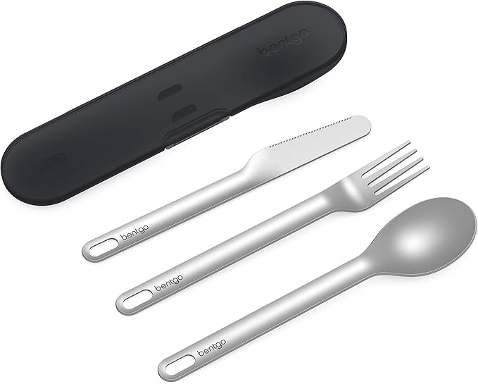 Bentgo Stainless Travel Utensil Set - Reusable 3-Piece Silverware Set with Carrying Case, High-Grade Premium Steel, BPA-Fr...