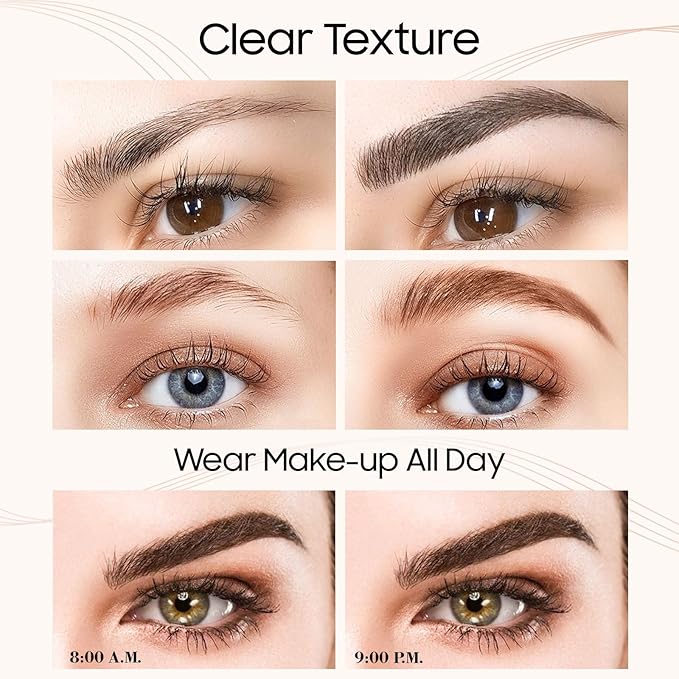 Microblading Eyebrow Pen - Long Lasting Waterproof Brow Pencil With Micro-Fork Tip Applicator and Stays on All Day (Black)