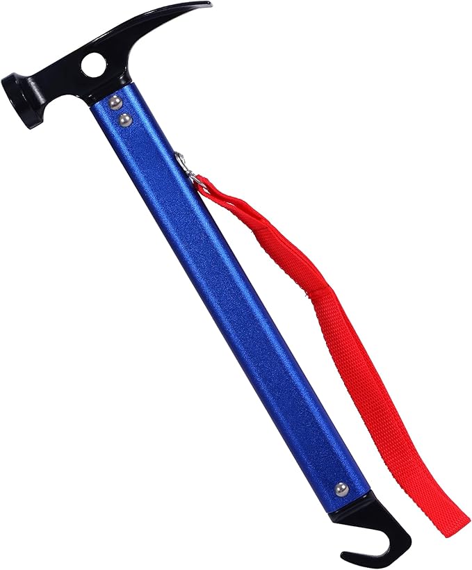 REDCAMP 3-in-1 Aluminum Tent Stake Hammer and Puller Tool, Multi-Functional Heavy Duty Metal Camping Hammer Mallet Ultrali...