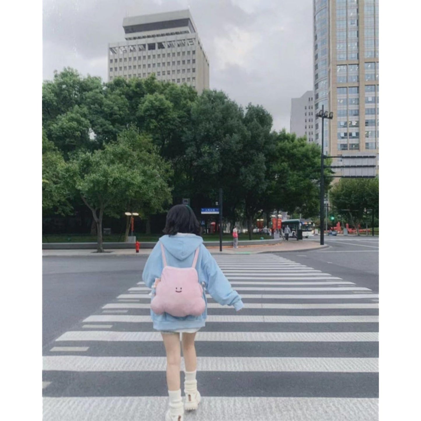 QJK Kawaii Clothes Cute Hoodie Y2k Jacket Zip Up Y2k Hoodies for Teen Girls Oversized Hoodie (Blue,S,Small)