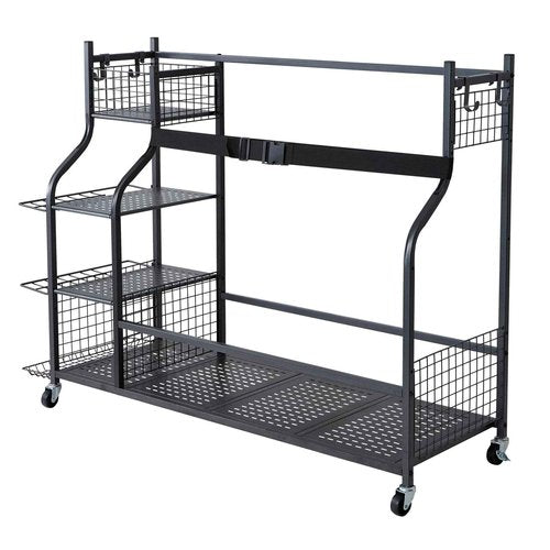 VEVOR Golf Storage Garage Organizer, 3 Golf Bag Stand Holder, Other Sports Equipment Storage Rack, Rolling Ball Cart on Wheels, Outdoor Sport Gear, Toy Storage Baskets Hooks Christmas Crafts Xmas Gift