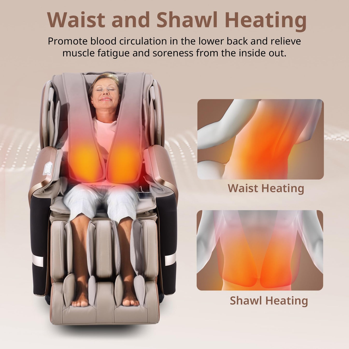 MYNTA 2025 4D Massage Chair for Full Body, 4D+2D Dual Mechanism with Waist & Shawl Heating, Zero Gravity Recliner Foot & Calf Massage, Extended SL-Track, Music Sync with Hi-Fi Bluetooth Speaker