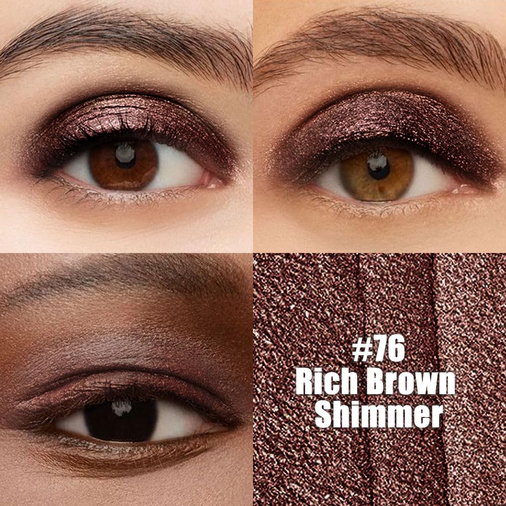 evpct Rich Brown Shimmer Cream Eye Shadow Sticks Brightener Pencils for Women, Dark Brown Silky Eyeshadow Applicator Stick Pen W