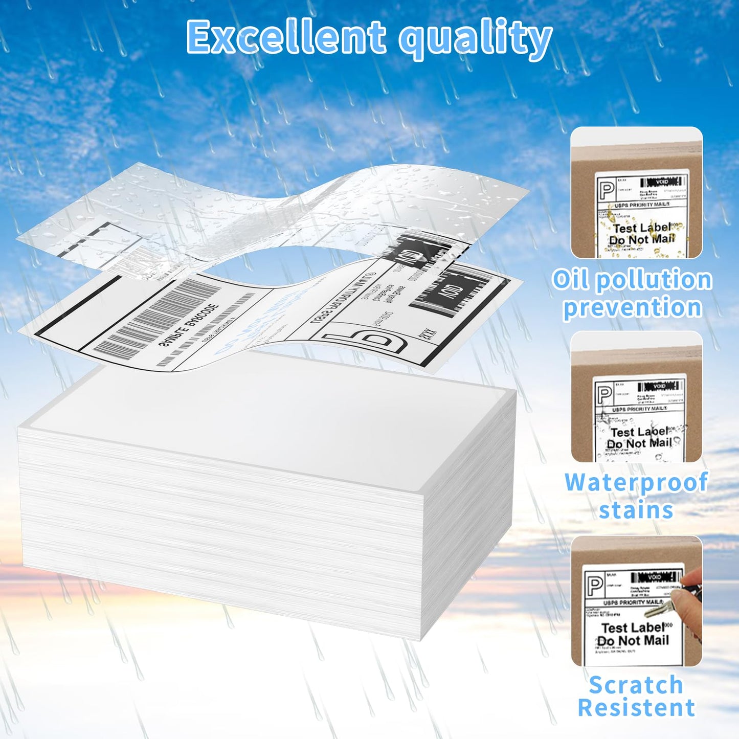 Direct Thermal Label-Shipping Label 4x6-NefLaca Thermal Printer Sticker 4"x6",Compatible with Rollo,Nelko,Zebra. MUNBYN Printer(Pack of 500 Labels)