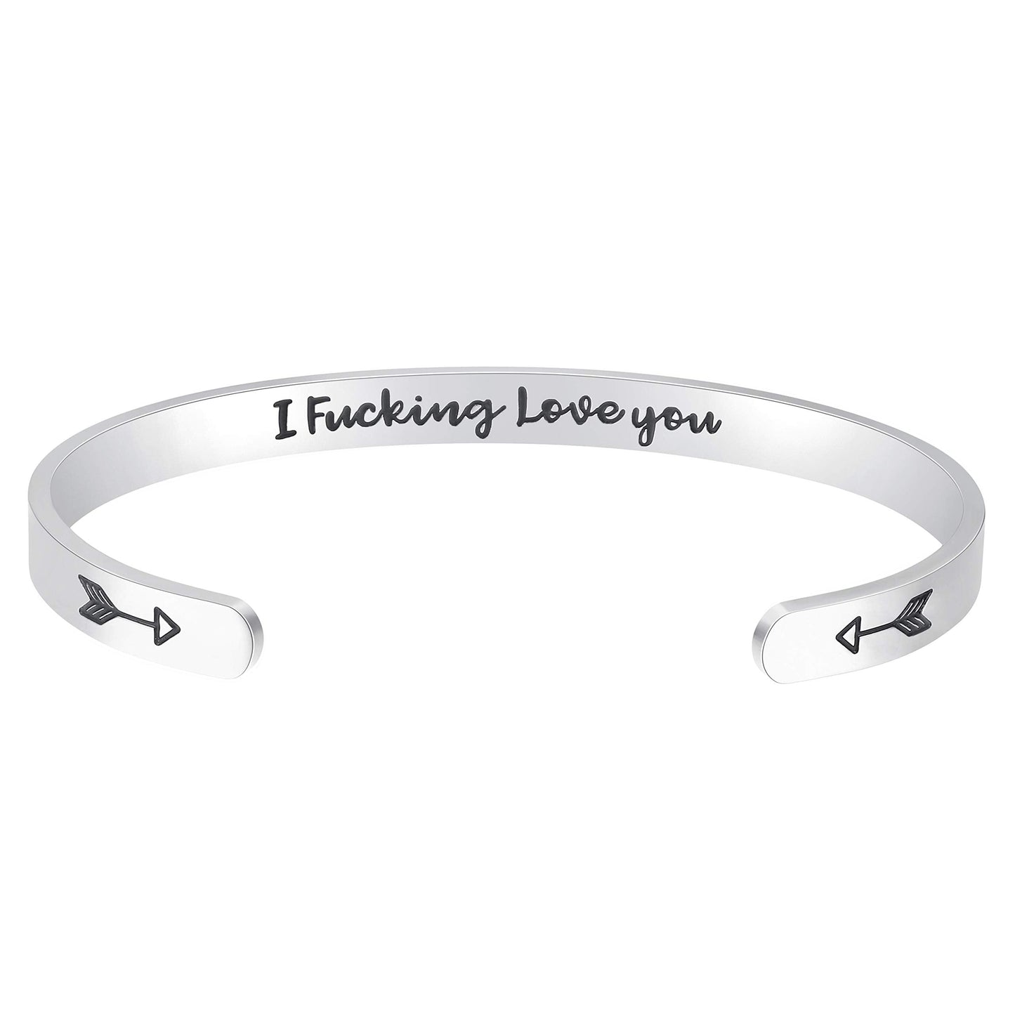 Fesciory Mothers Day gifts, Inspirational Bracelets for Women, Stainless Steel Engraved Personalized Positive Keep Going Cuff Ba