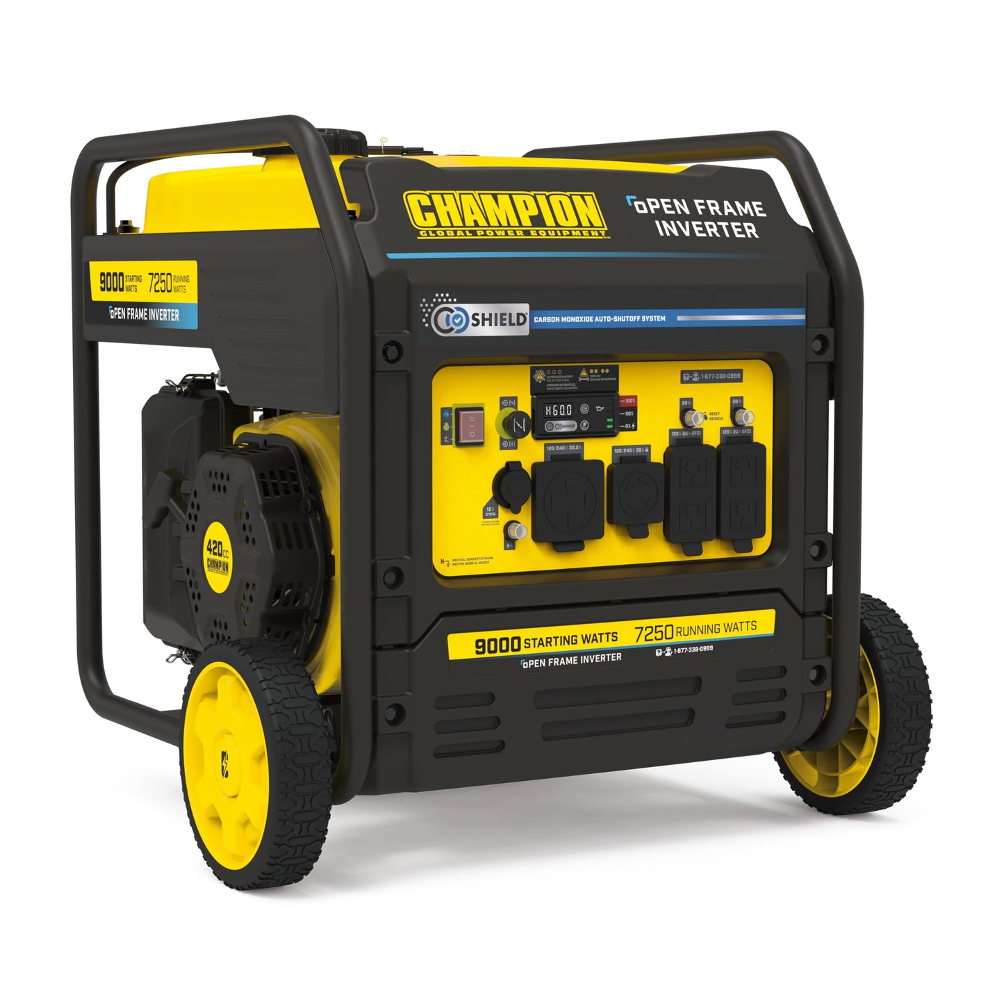 Champion Power Equipment 9000-Watt Electric Start Home Backup Portable Open Frame Inverter Generator with Quiet Technology and CO Shield