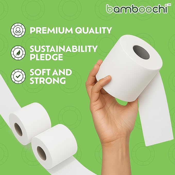 Bamboo Toilet Paper, Septic Safe Toilet Paper 2 Ply 24 Rolls 300 Sheets Per Roll, Soft Unscented Bath Tissue, RV Safe, Eco-Friendly, Non Chlorine, PFAS Free, Made in Canada