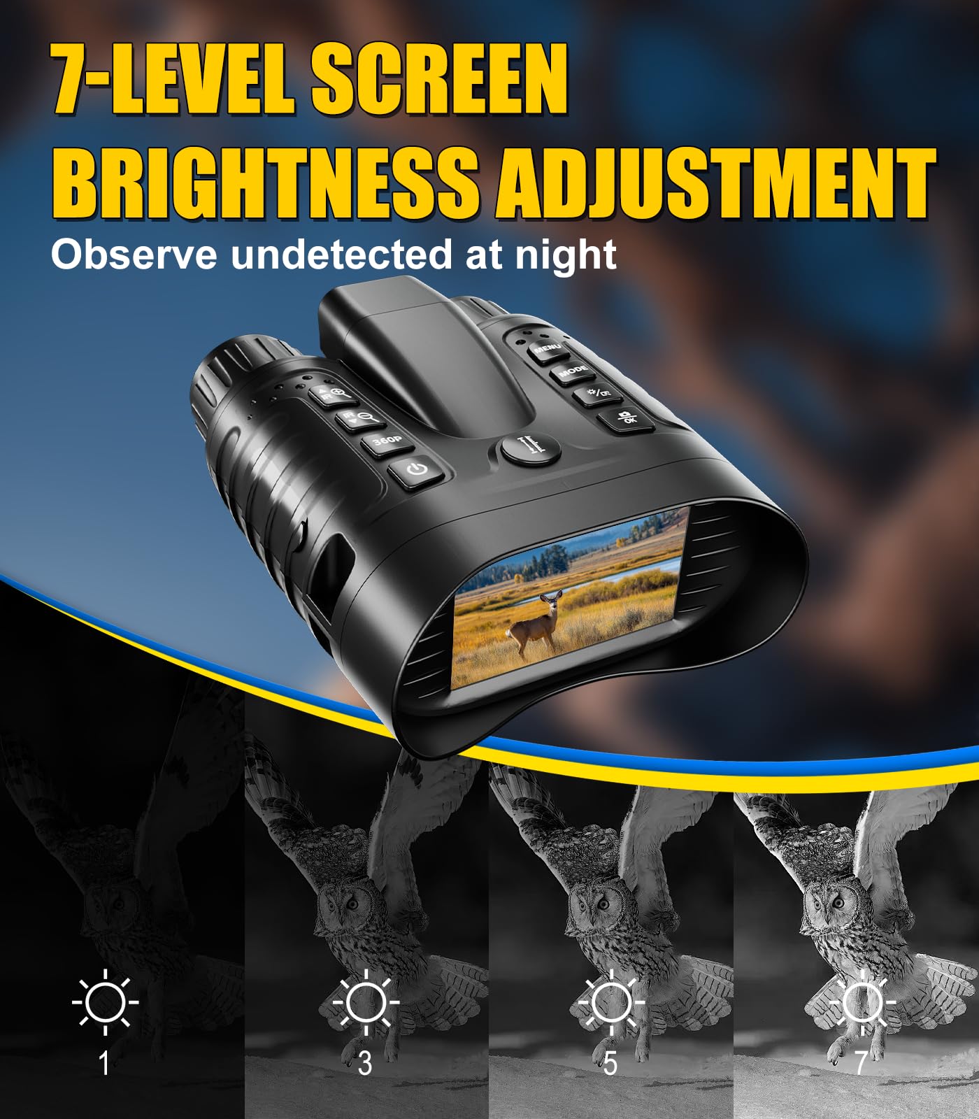 Zivolixd 4K Night Vision Binoculars with 350m Rangefinder, 36MP Infrared Goggles for Adults, 500m Viewing in Total Darkness, 32G 4500mAh Battery & 8X Zoom for Hunting, Camping & Security