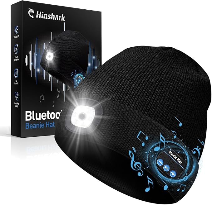 Gifts for Men, LED Bluetooth Beanie Hat, Valentines Day Gifts for Him, Anniversary Birthday Gift for Men Dad Him Husband G...