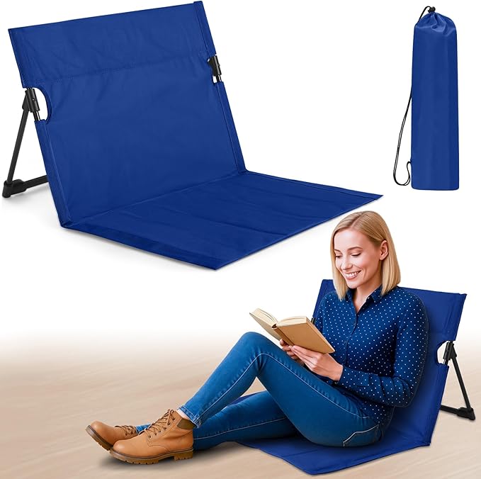 Jetec Foldable Floor Backrest Chair Portable Camping Chair with Storage Bag Light Weight Lazy Seat for Indoor Outdoor Bed ...