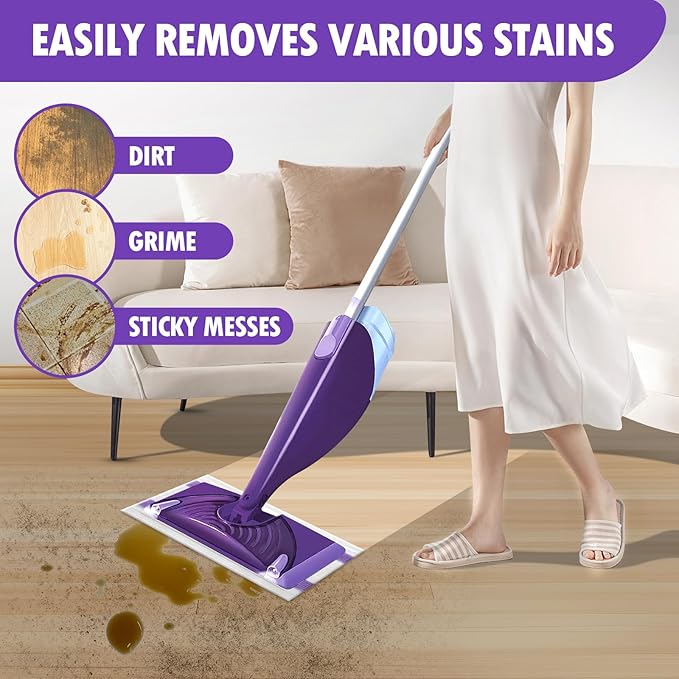 100 Count Disposable WetJet Pads Refills Compatible with Swiffer WetJet Spray Mop, Multi Surface Dry Mop Pads for Hardwood Floor Cleaning, Unscented