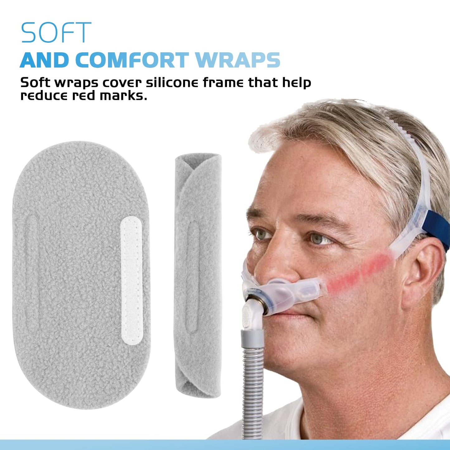 SyunsXoon Nasal Pillow with Headgear Replacement for ResMed Swift FX Frame System, Standard CPAP Nasal Pillow Frame Assembly Included Soft Silicone Sealing Nose Pillows Cushion & Head Strap