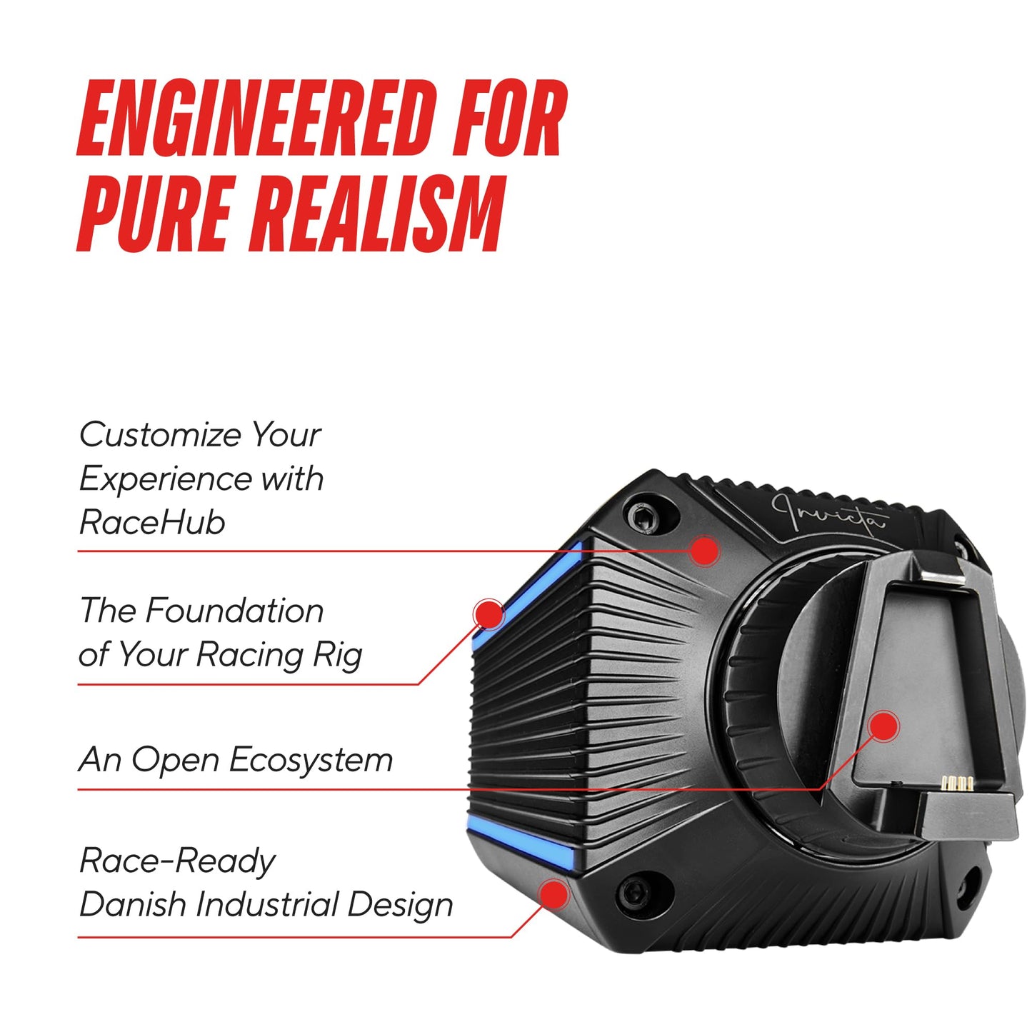 ASETEK Invicta Direct Drive Wheel base 27Nm | Powerful Sim Racing Wheel base with Precise Force Feedback and Advanced Technology for Realistic Driving | Sim Racing Steering System for PC