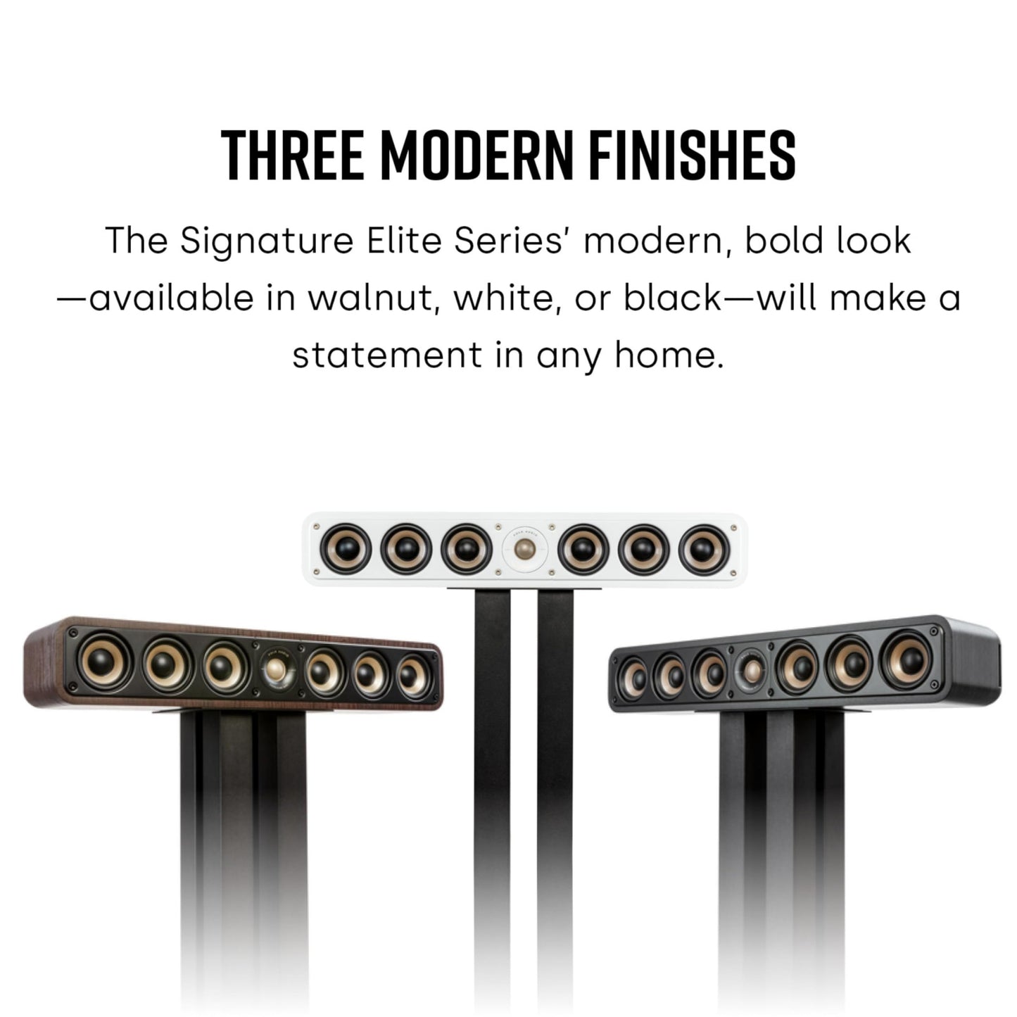 Polk Signature Elite ES35 Slim Center Channel Speaker - Hi-Res Audio Certified, Dolby Atmos & DTS:X Compatible, 1" Tweeter & (6) 3" Woofers, Dual Power Port for Effortless Bass, Stunning Black