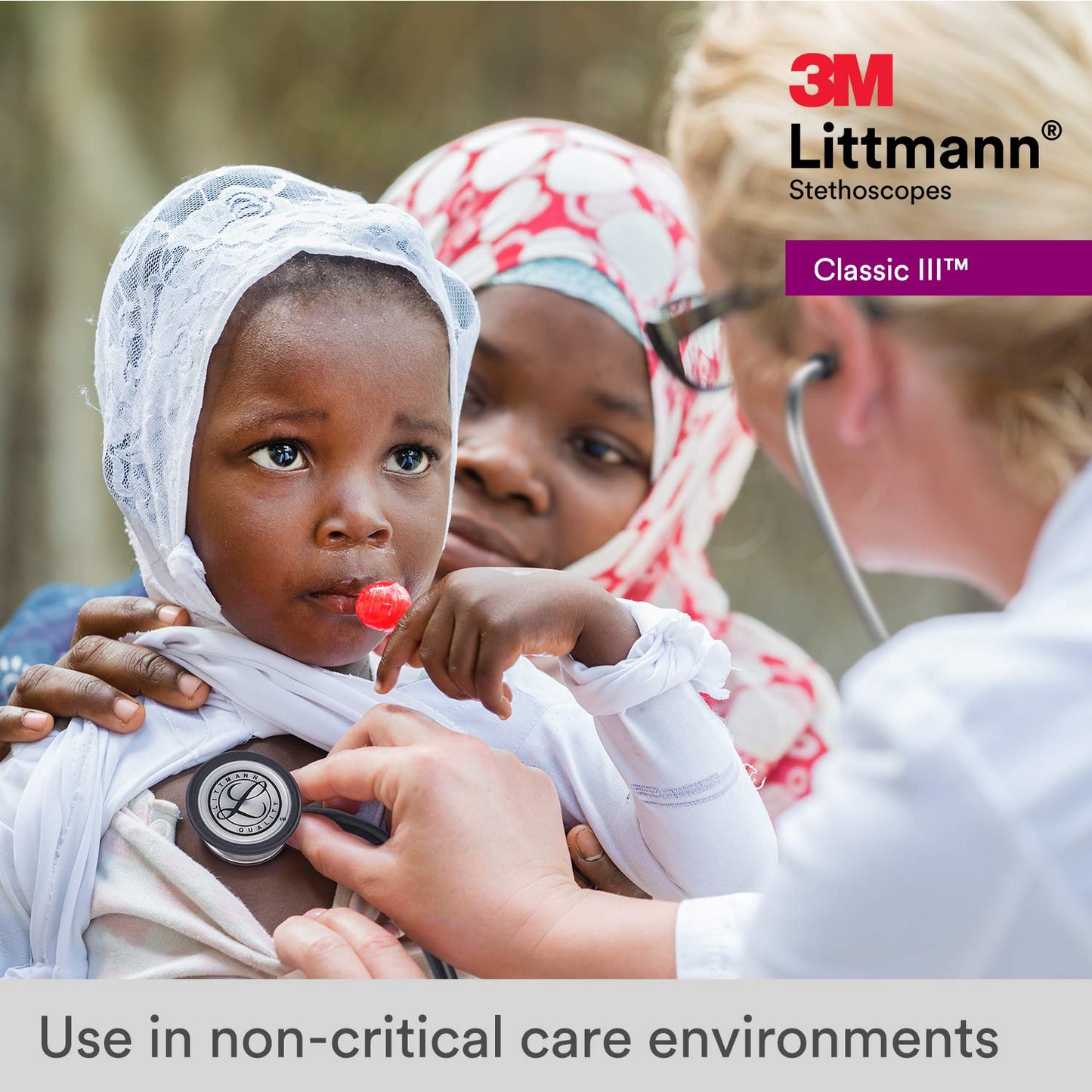 3M Littmann Classic III Monitoring Stethoscope, 5811, More Than 2X as Loud, Weighs Less, Stainless Steel Smoke-Finish Chestpiece, 27" Black Tube, Smoke Stem, and Headset