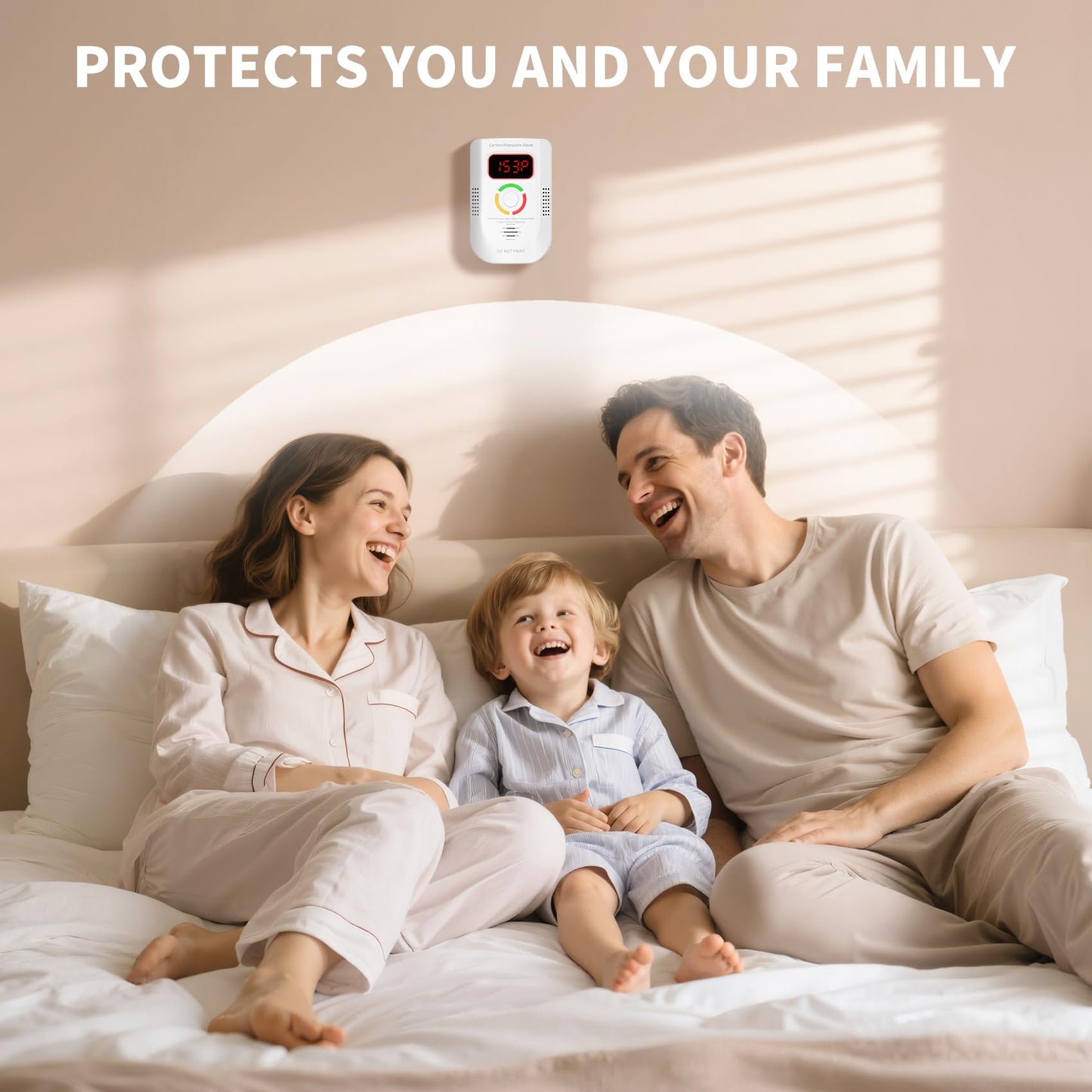 3 Pack Carbon Monoxide Detector, Plug-in Wall Carbon Monoxide Alarm, Portable Carbon Monoxide Detector with Digital Display LED, CO Alarm Monitor with Audible and Visual Alarm Test Mute Button