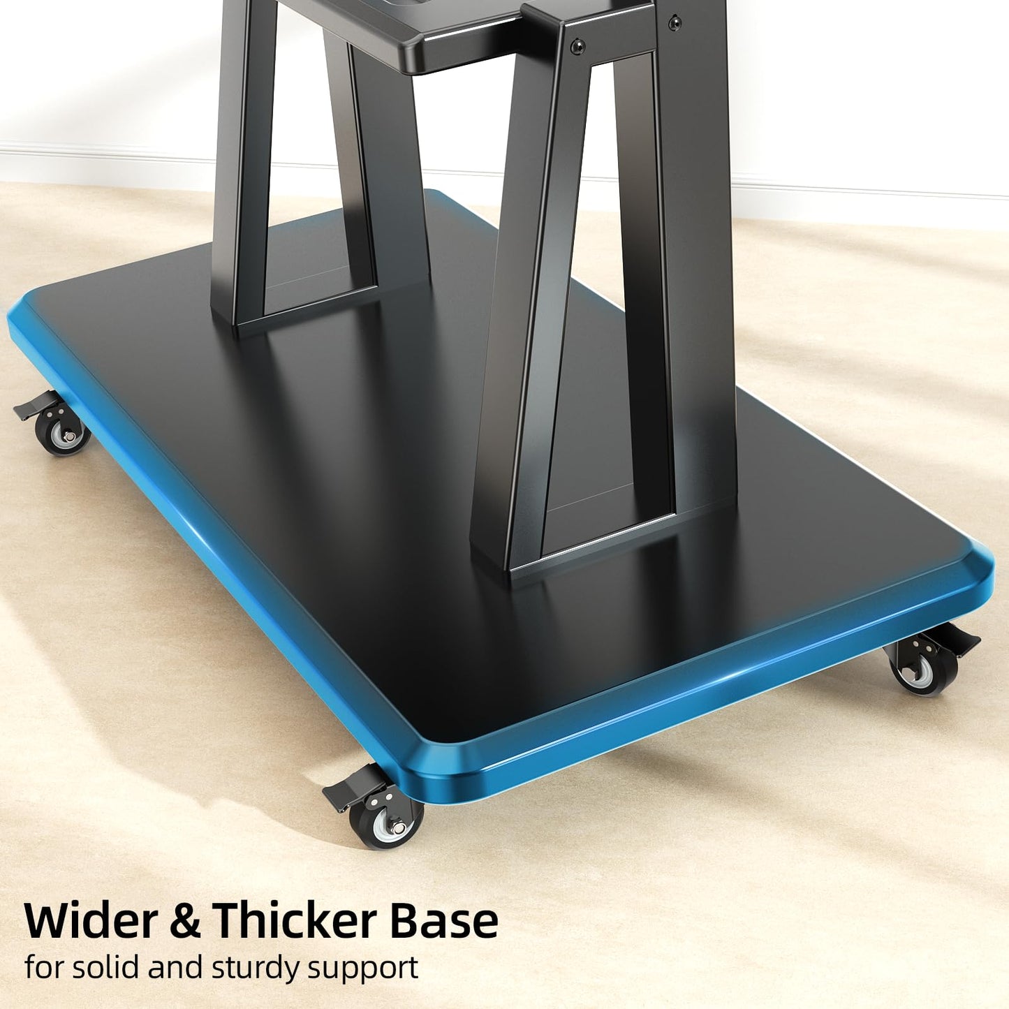 Heavy Duty Rolling TV Mount Stand for 60-105 Inch TVs up to 386 lbs, Smart Board Stand for Interactive Whiteboard, Mobile TV Cart with Storage Shelves on Wheels, Height Adjustable, Max VESA 850x600mm