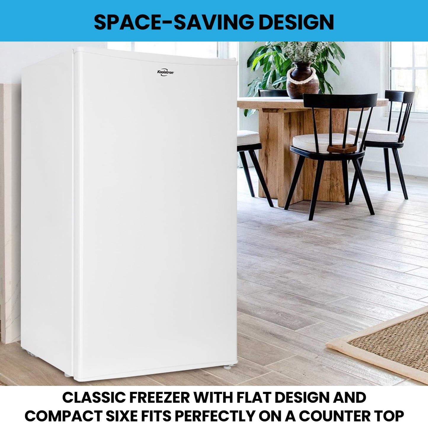 Koolatron Refrigerator - 3.2 Cubic Feet Capacity, White Mini Fridge With Freezer For Kitchen, Bedroom, office, Dorms, Cool Storage For Wine, Beverages, Compact Free Standing, Neveras Pequeñpara
