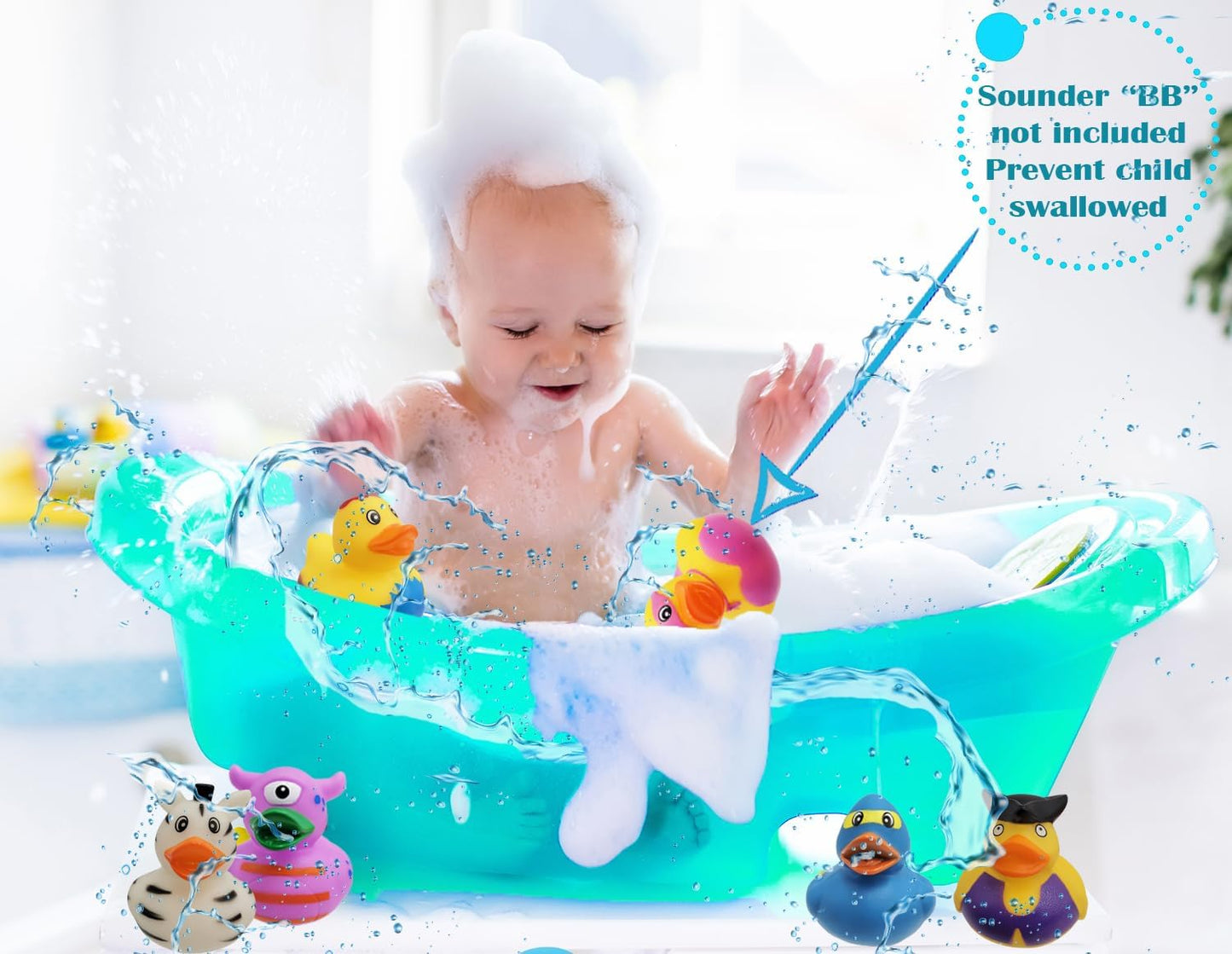 Assortment Rubber Duck Toy Duckies for Kids, Bath Birthday Gifts Baby Showers Classroom Incentives, Summer Beach and Pool Activity, 2" (200-Pack)