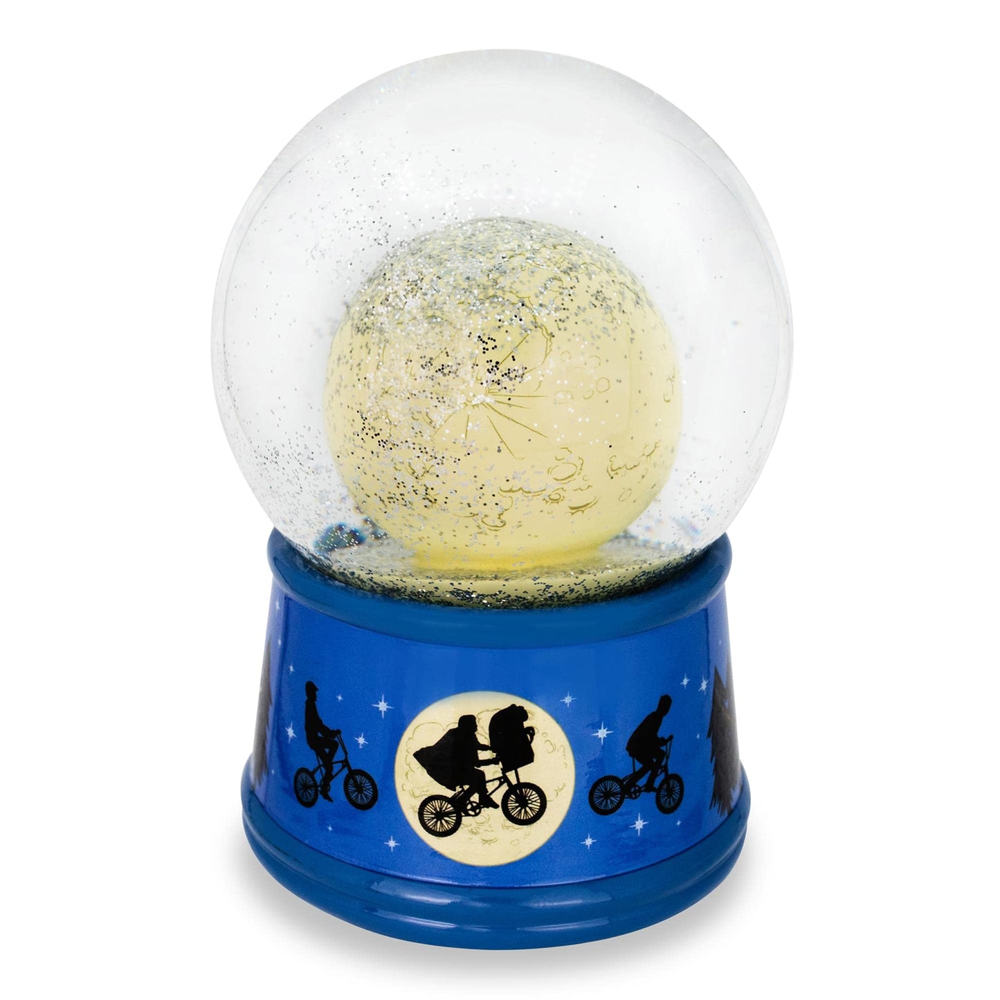 E.T. The Extra-Terrestrial Bike Moon 6-Inch Snow Globe with Swirling Glitter Display Piece