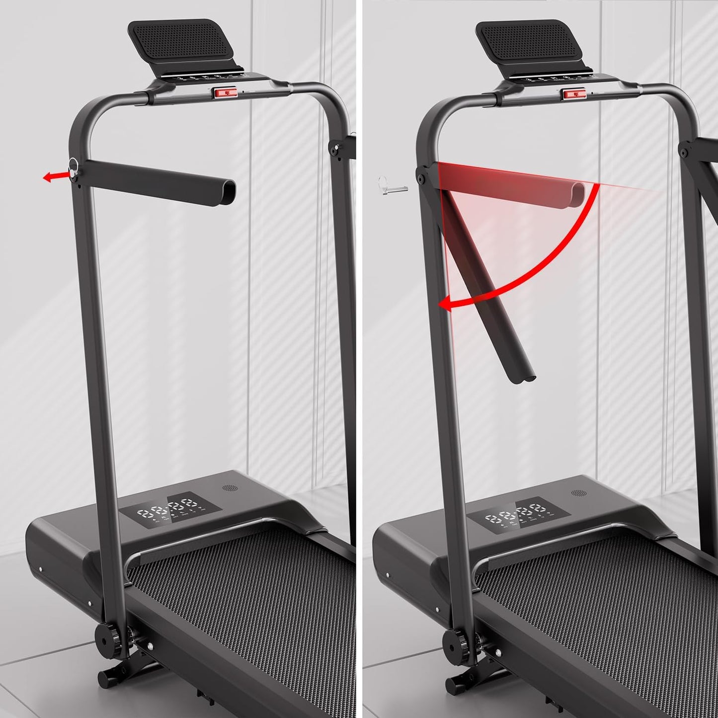 DeerRun Treadmill-Walking Pad-Under Desk Treadmill, 3 in 1 Folding Treadmill, 3.0HP Quiet Foldable Portable Treadmill, 300 lbs Capacity Treadmills for Home Small Spaces with Remote Control and APP