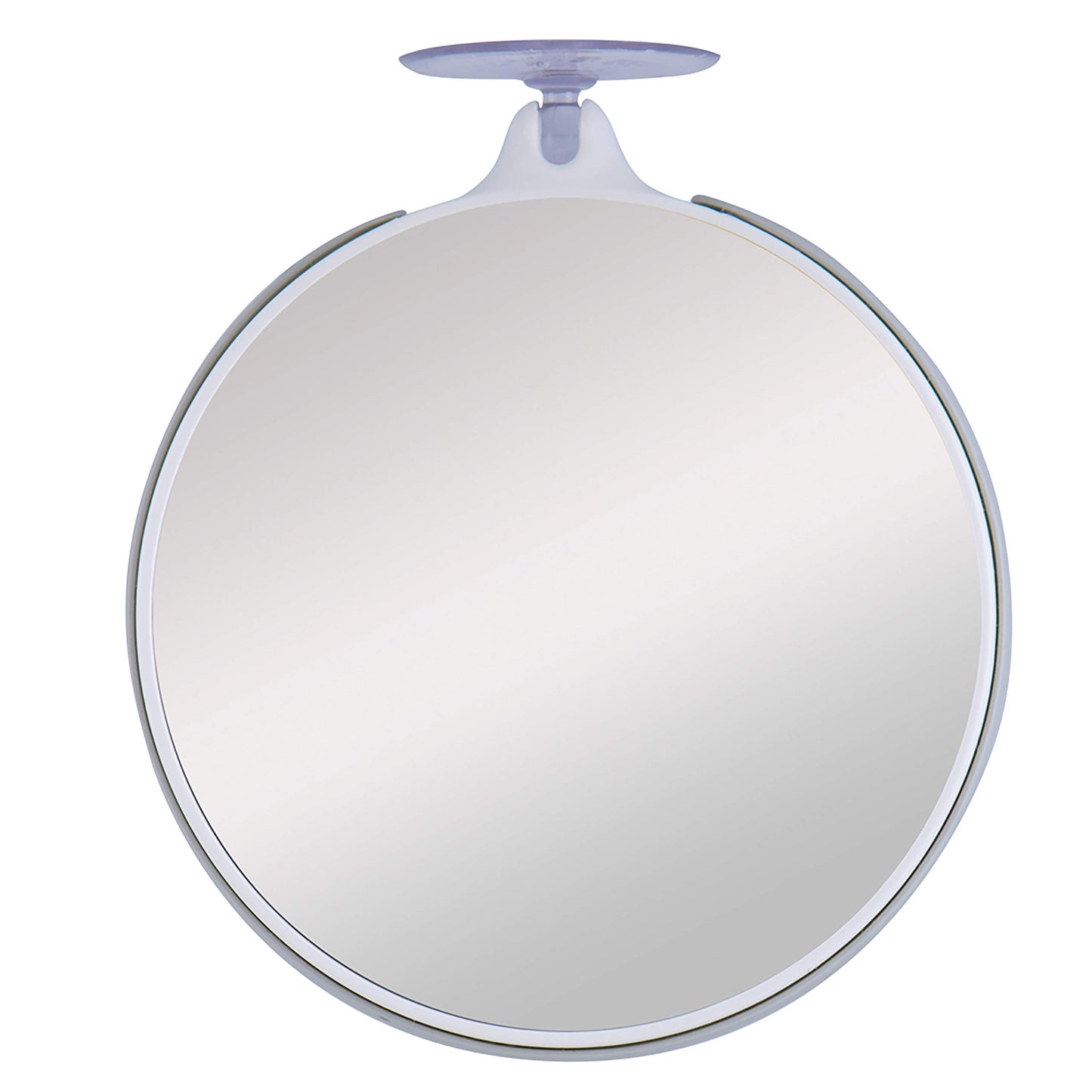 Zadro Dual-Sided 10X/5X Magnification Compact Travel Lightweight Portable Suction Cup Spot Makeup Mirror, Clear Acrylic, Gray/Wh