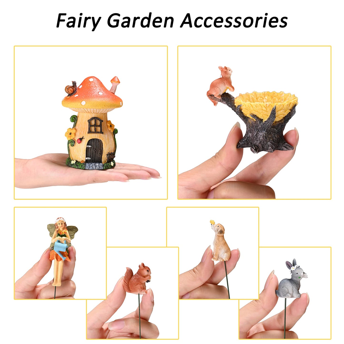 Sparkle Race Fairy Garden Accessories Kit with Miniature Figurines, Fairy Village Kit for Kids, Gnomes Garden Decorations, Outdoor & Indoor Ornaments