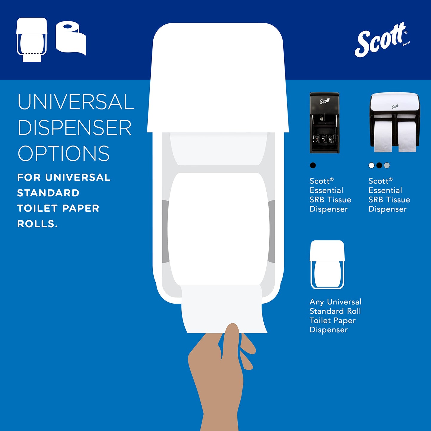 Scott Professional Standard Roll Toilet Paper, Bulk (04460), 2-Ply, Elevated Design, White, Individually Wrapped (80 Rolls of 550 Sheets, 44,000 Sheet Total)