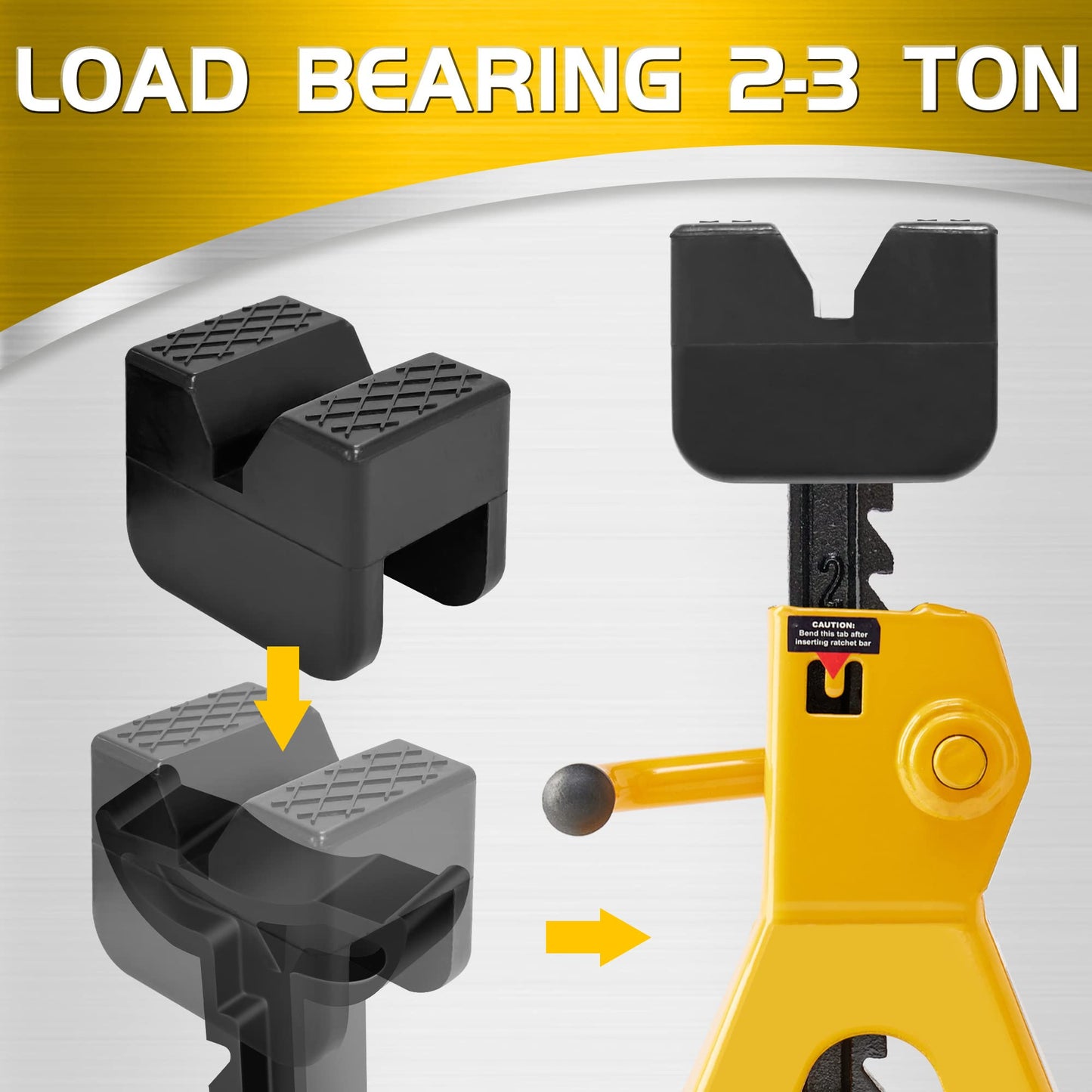 TONDA Jack Stand Pads, Universal Rubber Jack Pad Adapter, Rail Pinch welds Protector, 4 Pack