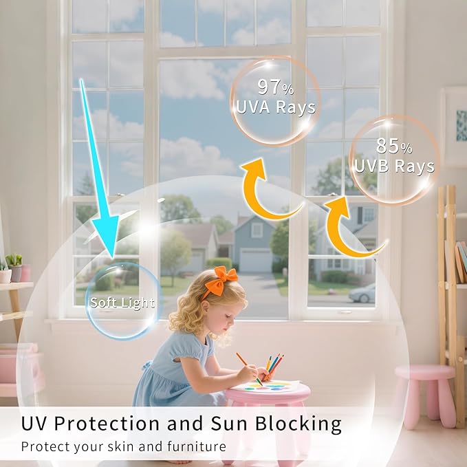 Filmgoo Window Privacy Film One Way Daytime Mirror Tint Treatments UV Heat Control Vinyl Stickers Sun Block Glass Paper Door Covering Reflective 35.4 Inch x 78 Inch Silver